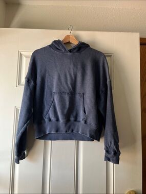 Cropped Navy Hoodie